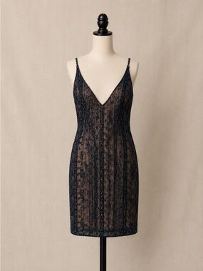 Vintage Harrison Morgan Floral Silk Beaded Mini Cocktail Dress Size 4